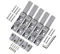 4/5/6 String Bass Headless Bridge Set Fixed Single String Bridge for Electric Bass Guitar Parts Accessories Zinc Alloy Silver with Installation Tools (Silver 5PCS)