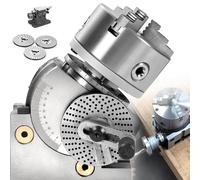 4/5/6in Dividing Head Milling Set,with 3-Jaw Chuck and Tailstock,1:40 Dividing Head,Includes 100/125/160mm,Chucks for Milling/Grinding/Drilling Machines 6in/160mmchuck
