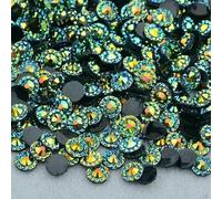 4 5 6mm Purple AB Round Flower Rhinestone Stickers Flatback Resin Cabochon Gems Nail Art Crystal Stone Non Sewing Strass-Black AB-6mm 200pcs