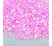 4 5 6mm Purple AB Round Flower Rhinestone Stickers Flatback Resin Cabochon Gems Nail Art Crystal Stone Non Sewing Strass-Rose AB-6mm 200pcs