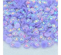 4 5 6mm Purple AB Round Flower Rhinestone Stickers Flatback Resin Cabochon Gems Nail Art Crystal Stone Non Sewing Strass-Purple AB-6mm 200pcs