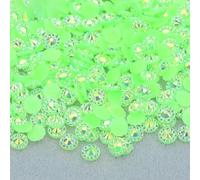 4 5 6mm Purple AB Round Flower Rhinestone Stickers Flatback Resin Cabochon Gems Nail Art Crystal Stone Non Sewing Strass-Neon Green-6mm 200pcs