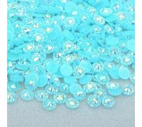 4 5 6mm Purple AB Round Flower Rhinestone Stickers Flatback Resin Cabochon Gems Nail Art Crystal Stone Non Sewing Strass-Aquamarine AB-6mm 200pcs