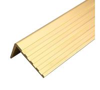 4 5 Cm Wide Brass Transition Strip, Anti-slip Stair Nosing Edge Trim Strips, Fluted Staircase Corner Protector, Threshold Bar Floor Edging Decor (Color : L Molding, Size : 1m L x 4cm(1 5/8") Wide)