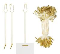 4.5 Inch 500pcs Hang Tag String Silks and Satin Strings, Safety Pin and Barb Fasteners for Clothing Hang Tags, Beige