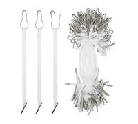 4.5 Inch 500pcs Hang Tag String Silks and Satin Strings, Safety Pin and Barb Fasteners for Clothing Hang Tags, White (White)
