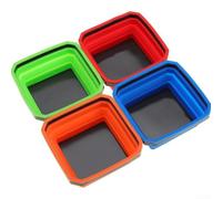 4.5 Inch Collapsible Magnetic Parts Tray Foldable Silicone Magnetic Tool Trays Bowl for Bolts, Screws, Nuts, Washers and Small Metal Parts(Green)