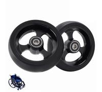 4/5 inch Front Wheel Replacement Caster for Sports Wheelchair, PU Non-Pneumatic Solid Tire, Non-Slip Aluminum Alloy Hub,8mm Bearing(4inch(100mm))