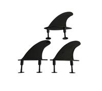 4.5 Inch G5 Soft Top Surf Fin With Replacement 6 Fins Screws Plastic Tail For Surfboard Surfing Accessories(3 Fins Black)