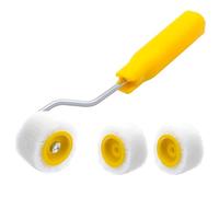 4/5 inch Mini Paint Rollers for Touch up Trim Edge or Corner, Extra Small Paint Wool Brushes, Tiny Painting Tool(1 Brush +2 Rollers)