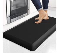 4/5 Inch Thick Kitchen Mats, StepRite 17'' x 28'' Kitchen Rug Non-Slip, Stain Resistant, Waterproof Kitchen Mats for Floor, Cushioned Anti Fatigue Rug for Kitchen, Office, Sink - Black