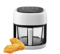 4.5 L Multifunctional Digital Air Fryer with 8 Cooking Presets and Air Fryer Accessories French Fries, Chicken, Meat, Fish, Visual Cooking Window(White)