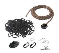 4.5 Meter DIY Pendant Light Cord with 4 Meter Chain Durable Chandelier Hanging Lamp Kit Brown Extension Cord Cable (Dimmable)