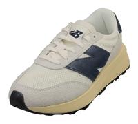 (4.5) New Balance 370 Unisex Fashion Trainers in Off White Navy