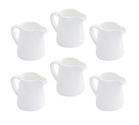 4.5 OZ 6-pcs Porcelain Creamer with Handle, Small Ceramic Cream Pitcher Sauce Pitcher Serving for Coffee Tea Milk - White