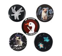 4-5 Piece Soft Touch Pins Set Cat Meme LGBT Anime Icons on Tinplate Brooches, Normal, Non-precious metal