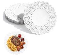 4.5”Round Doilies Lace Paper, Lace Round Disposable Placemats for Birthday, Desserts, Tableware Food Decoration(Pack of 100)