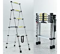 4+5 Step Ladder Aluminium Heavy Duty 150KG/330lb Capacity Folding Portable Anti-Slip Safety 5 Tread Telescopic Stepladder for Home Garden Office Garage DIY