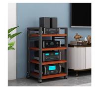 4/5 Stereo Stand Media Rack - Audio-Video Storage for Amplifiers Game Consoles Turntables CD/DVD Players TV Boxes WiFi Routers and Speakers - Stylish Living Room Entertainment Shelf