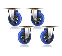 4" & 5" Swivel Caster Wheels SetIndustrial Double Ball Bearing Furniture Casters with Top PlateSilent & Fixed Casters for Smooth Movement on 100mm Carts