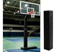 4/5" Thick Basketball Pole Pad, Impact Absorbing 48" Tall UV Resistant Square Post Protector, Waterproof Wrap-Around Cover For Basketball Courts & Home Hoops(Black,7.5"x7.5"(19x19cm))