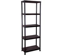4/5 Tier Black Plastic Shelving Unit Storage Organised Garage/Home/Pantry Racking Shelf Shelves Workbench Workman Bays Racking Tools Paint Stationary Parts (5 Tier)
