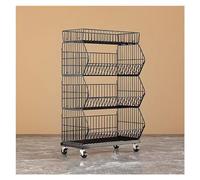4/5 Tier Metal Wire Shelving Unit with Wheels Freestanding Snack Organizer Rack Black Retail Display Shelves for Supermarkets Ideal for Snacks 120x45x110cm
