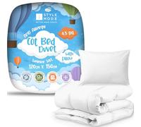 4.5 Tog Cot Bed Duvet and Pillow - Lightweight Soft Snug Nursery Quilt for Kids, Toddlers - Hypoallergenic, Anti Allergy & Machine Washable - 120cm x 150cm (4.5 Tog Cot Duvet + Cot Pillow)