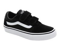 (4.5 UK, Black) Vans Kids Boys Ward V Hook & Loop Suede Canvas Trainers Sneakers Shoes