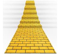 4.5 x 20 Feet Yellow Brick Road Floor Runner for Wizard Party Decorations,Large Disposable Brick Stone Wall Backdrop for Photography for Halloween Princess Cosplay Medieval Castle Party Decorations