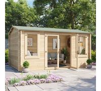 4.5 x 3 Log Cabin - BillyOh Dorset Log Cabin - 44mm Thickness Wooden Log Cabin Summerhouse - 4.5m x 3m Reverse Apex Cabin