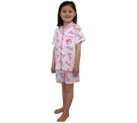Barbie Girls Pyjamas Short Button Down Pjs Set, Ages 3 to 10 Years, Official Merchandise (as8, age, 4_years, 5_years, regular) Pink