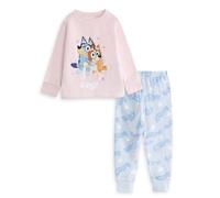 Bluey Girls Pink Long Sleeve Long Leg Pyjama Set | Cosy Fleece Sleepwear and Bingo Print | Cartoon Nightwear for Bedtime | Kids Loungewear Merch - 4-5 Years
