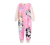 Bluey & Friends Girls Pink Onesie | Long Sleeve Zip-Up Microfleece Loungewear, Bingo, Chloe & Mackenzie | Sleepwear for Kids | Comfy Nightwear Merch - 4-5 Years