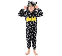 DC Comics Batman Boys Black All-In-One Pyjamas | Cosy Fleece Onesie with Dark Knight Print | Kids Nightwear Sleepsuit | Children's Loungewear | DC Merch - 4-5 Years