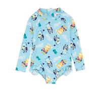 (4-5 Years, Pastel Blue/Pink/White) Bluey Girls One Piece Swimsuit