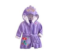 (4-5 Years, Purple Mermaid) Kids Boys Girls Hooded Bathrobe Mickey Minnie Dressing Gown Sleepwear Nightwear Pajamas