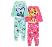 (4-5 Years, Sky Blue/Pink) Paw Patrol Girls Skye & Everest Long-Sleeved Long Pyjama Set (Pack of 2)