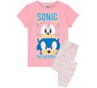 Sonic the Hedgehog Pyjamas for Girls | Kids Amy Rose Pink T Shirt & Long Legging Trousers Pjs Set | Gamer Clothing Merchandise 4-5 Years