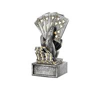 4.52 Inch Large Resin - Texas Hold'em Poker Hand Trophy Harz Trophy | Deluxe Square Base Individual Engraving, Modern Shelf Decor for Figu