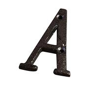 4.5cm Black Iron Door Numbers Screw Fix for Front Door, Rustic Address Number Screw On for Doors and Gates, Made of Solid Cast Iron (Letter A) (4.5cm)