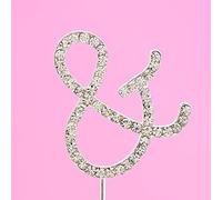 4.5cm Clear Crystal Diamante Rhinestone Cake Topper Alphabet Letters - Silver Letter & Symbol