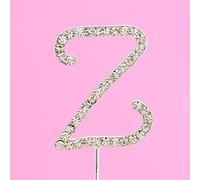 4.5cm Clear Crystal Diamante Rhinestone Cake Topper Alphabet Letters - Silver Letter Z