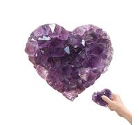 4-5cm Geode Crystals Amethyst Gifts Crystal Tears Amethyst Crystal Stone Natural Amethyst Crystal Heart Natural Raw Gemstone Specimen for Meditation Positive Protection Gifts Crystal Decoration