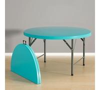 4.5FT Folding Round Table - Portable Plastic Dining Table for Events Weddings Parties Garden & Patio - Bifold Design 136CM (53.5IN) Commercial Use