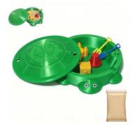 4.5IN Mini Turtle-Shaped Desktop Sandbox with Soft Sand, Small Turtle Sand Tray, Office Decor, Sensory Zen Garden with Mini Tools, Stress-Relieving Creative Gift, Ideal Choice for Office Workers