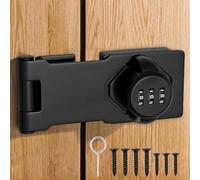 4.5Inch Cabinet Password Hasp Lock 3-Digit Combination Door Lock Internal, Secure Combination Latch Locks for Small Doors Sheds Cupboards Drawers, Keyless Hasp Latch