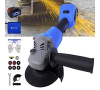 4.5Inch Cordless Angle Grinder Brushless, 10000RPM Variable Speed Cordless Grinder Tools Set with Battery & Charger, Handheld Portable Electric Grinder 4-1/2'' Saw Blade for Cutting Grinding Polishing