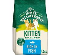 4.5Kg James Wellbeloved Natural Kitten Complete Dry Cat Food Fish