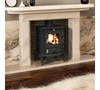 RoyalFire 4.5kW Cast Iron DEFRA Approved Multifuel Stove - Efficient and Durable Wood & Charcoal Burning Heater, Traditional Freestanding Fireplace Heating for Home or Cabin, High Heat Output